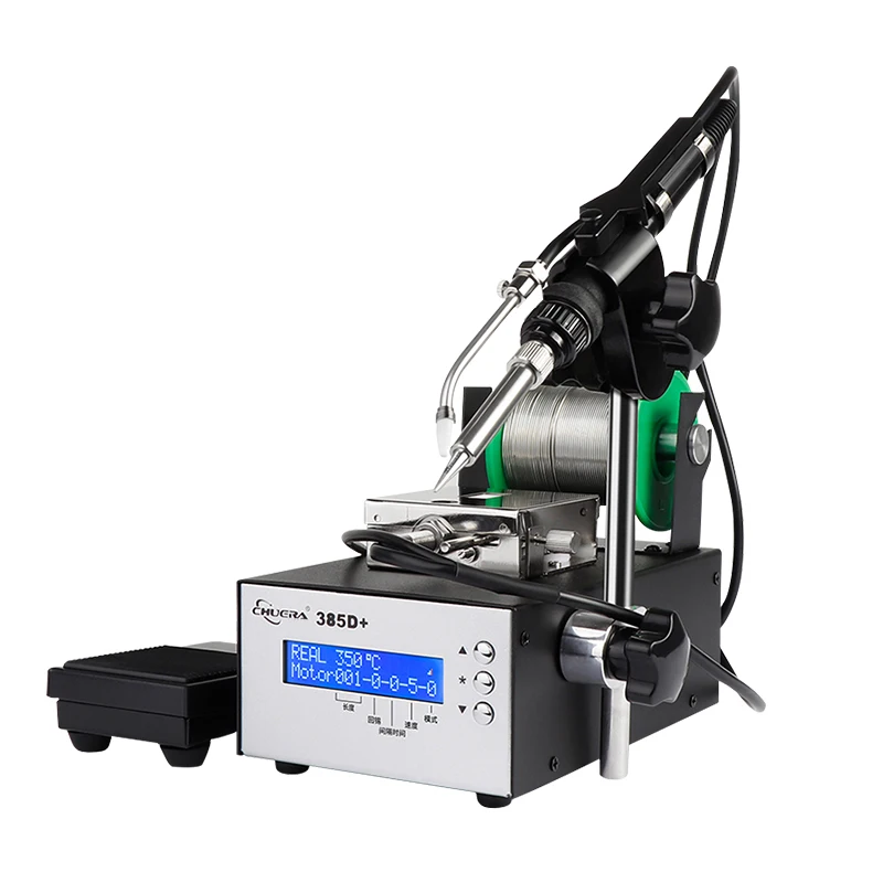 Горячая Распродажа CSD385D + цифровой дисплей автоматическая подача олова SMD паяльная станция сварочная станция