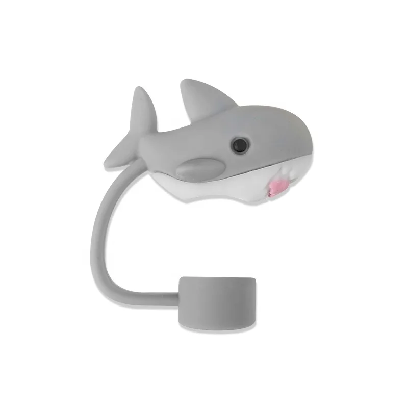 Eco-Friendly Silicone Straw cover Topper Dust-proof Boot with Charming Marine Animal Design Wine Beer Bar Accessories