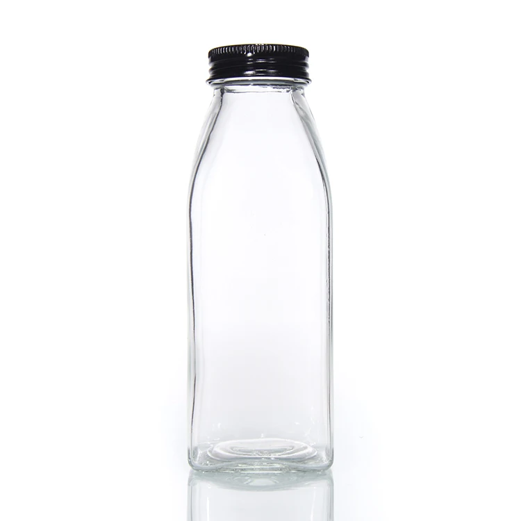Factory  200ml 250ml 300ml 500ml Round Glass Bottle Baby Milk With Metal Lid For Fresh Cows Milk Yogurt Pudding