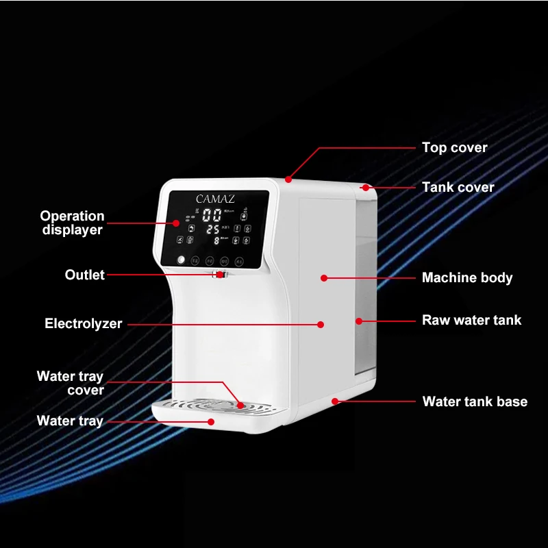 600G Smart Automatic Household Hydrogen Rich Water Dispenser 1000+ppb Reverse Osmosis RO Water Filter Purifier Machine
