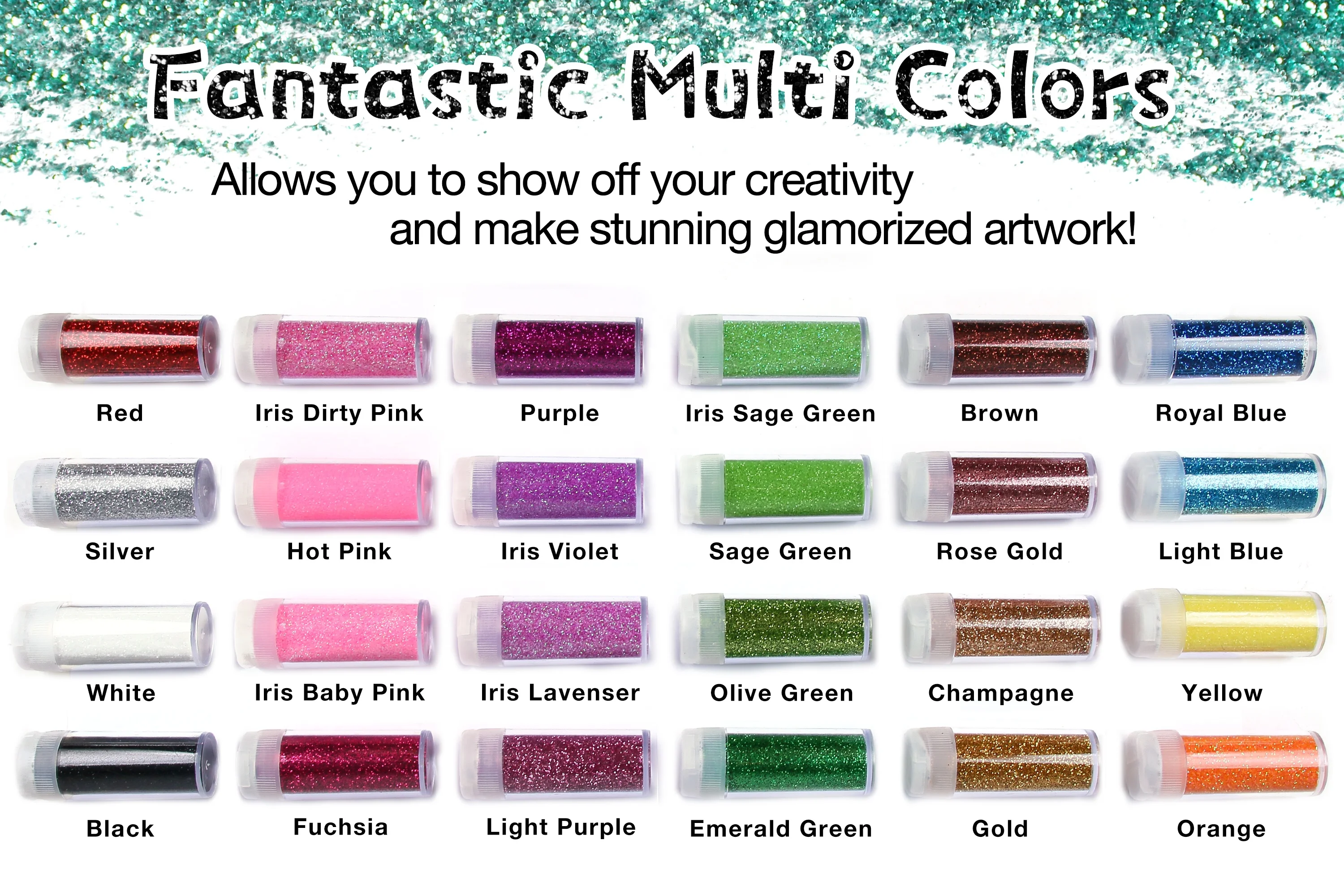 PET Glitter Powder For Nail Polish Craft Christmas Decoration DMC Series  High Flash Glitter 8g in Jar 12 Colors in a Set