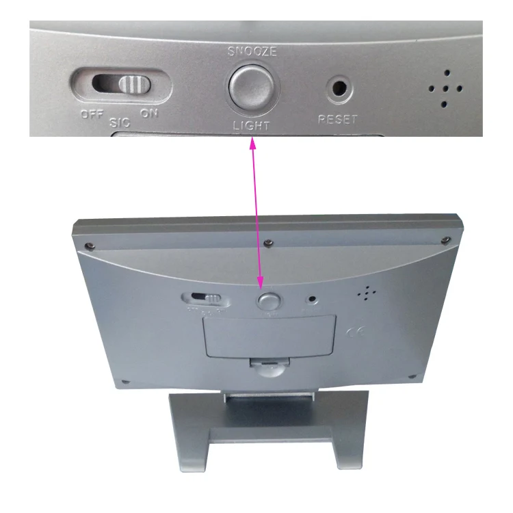 Jumbo LCD Digital Display LED Nightlight Electronic Table Perpetual Calendar Clock