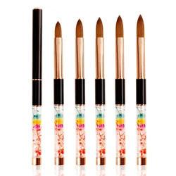 High Quality Custom Logo Nail Brush 100 Kolinsky Acrylic Brushes 8 10 12 14 16 Acrylic Nail Brush