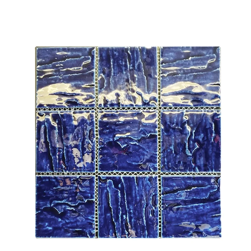 Blue series ceramic big size swimming pool tile 100x100mm