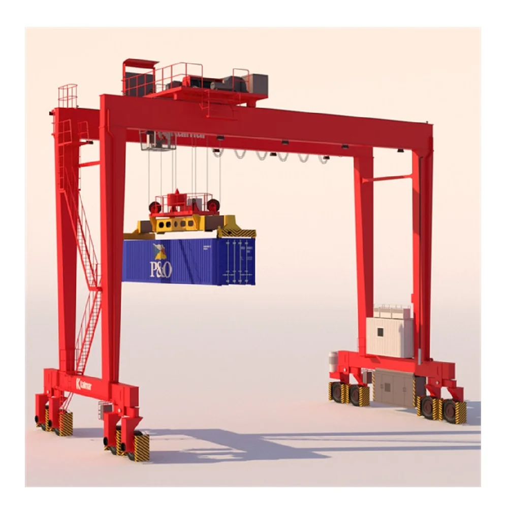 injection mold lifting crane gantry type 01 container double girder rubber tire gantry crane gantry crane 20 ton