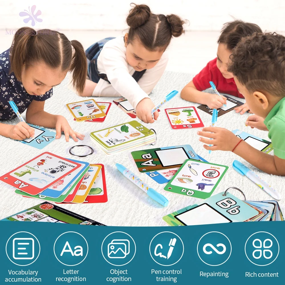 Preschool Children Drawing Toys Alphabet Learning Toy Portable Magic Water Book Drawing Cards Educational Coloring Kit for Kids