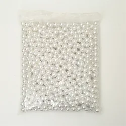 Factory Wholesale 1.5mm-20mm Solid Round ABS Plastic Pearl Beads White Imitation Pearl