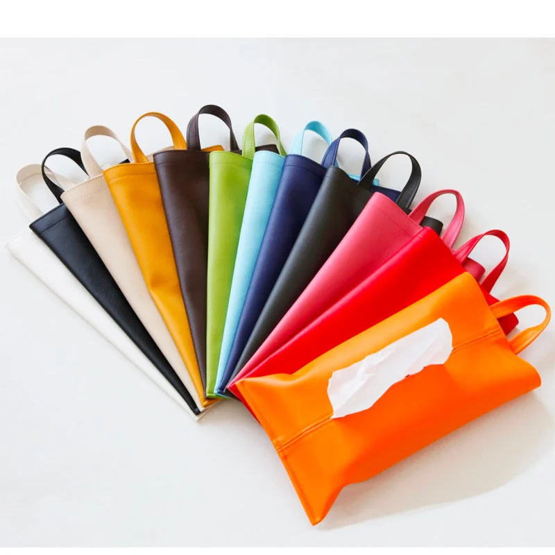 Подвесной держатель для салфеток, коробка из искусственной кожи для дома и автомобиля, диспенсер для салфеток, держатель, коробка, чехол