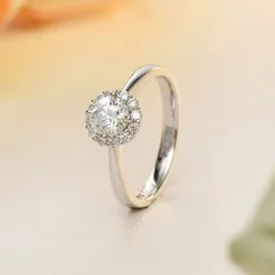 Aimgal brand luxury jewelry wholesale 18-karat gold Platinum D0.50ct d0.17ct diamond ring Custom wedding ring