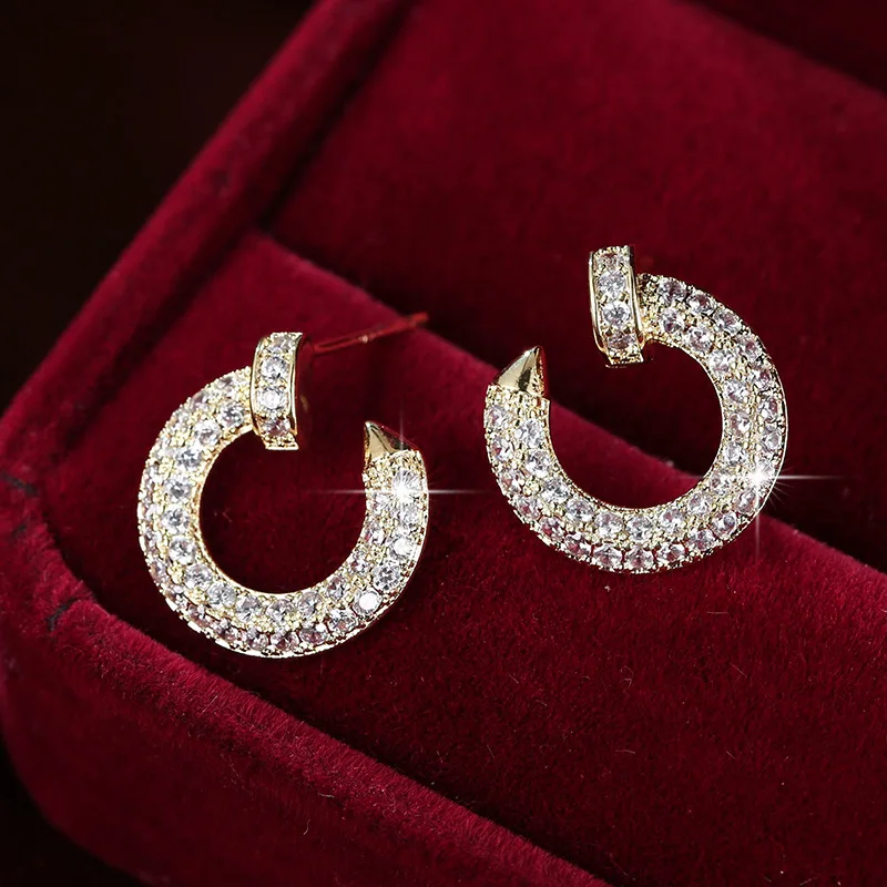 
Hot sale ladies earrings, fashion zircon nail earrings jewelry 