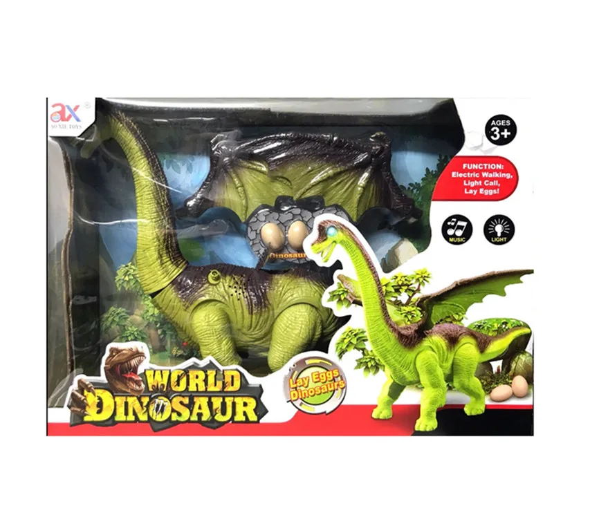 
BATTERY OPERATED DINOSAUR BRACHIOSAURUS LAYS EGG TOY WALK ROARING SOUND GIFT 