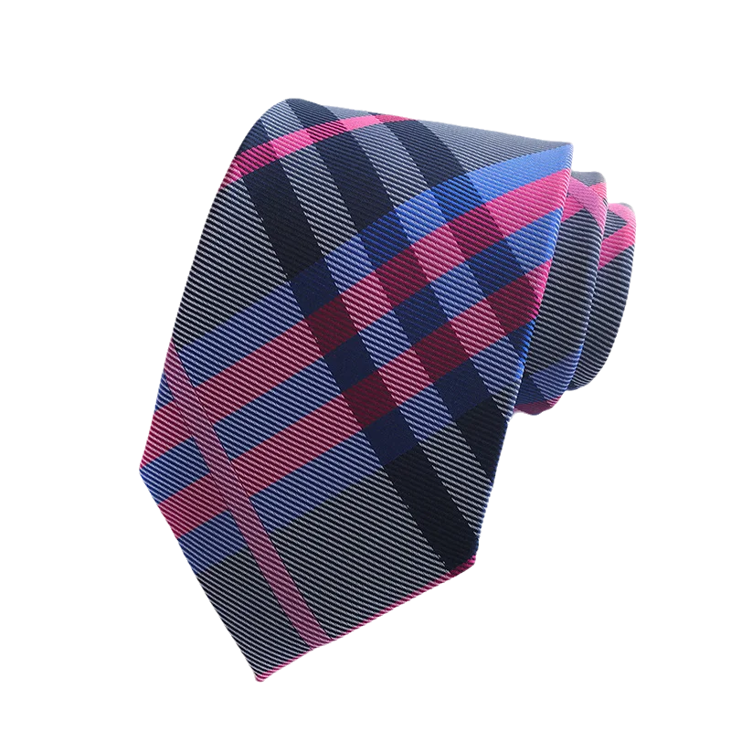 Fashion Navy Pink Royal Blue Paisley Plaid Stripe Design Novelty Ties