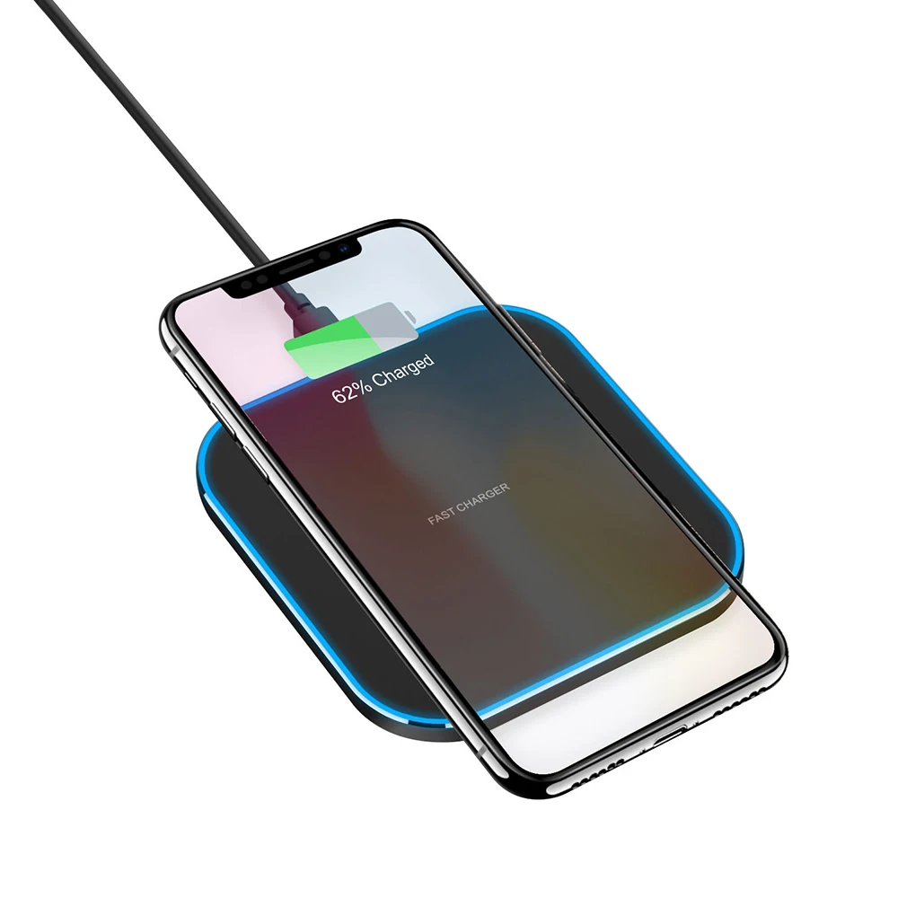 Top Selling Products 2023 Fast Wireless Mobile Phone Charger Adapter Round Square 5W 10W 15W Wireless Quick Charging for Iphone