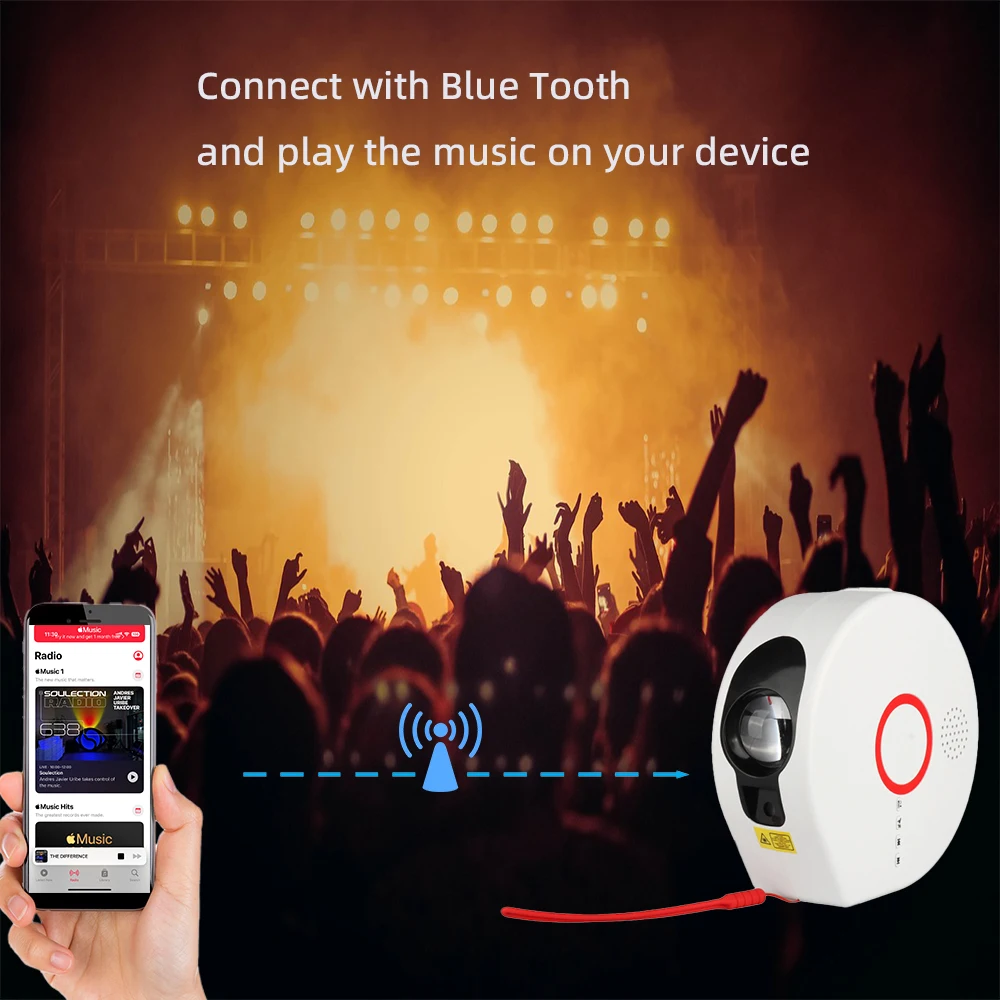 OEM ODM Original factory support customize logo  Star Night Light Remote Control White Noise Water Drop Galaxy Projector