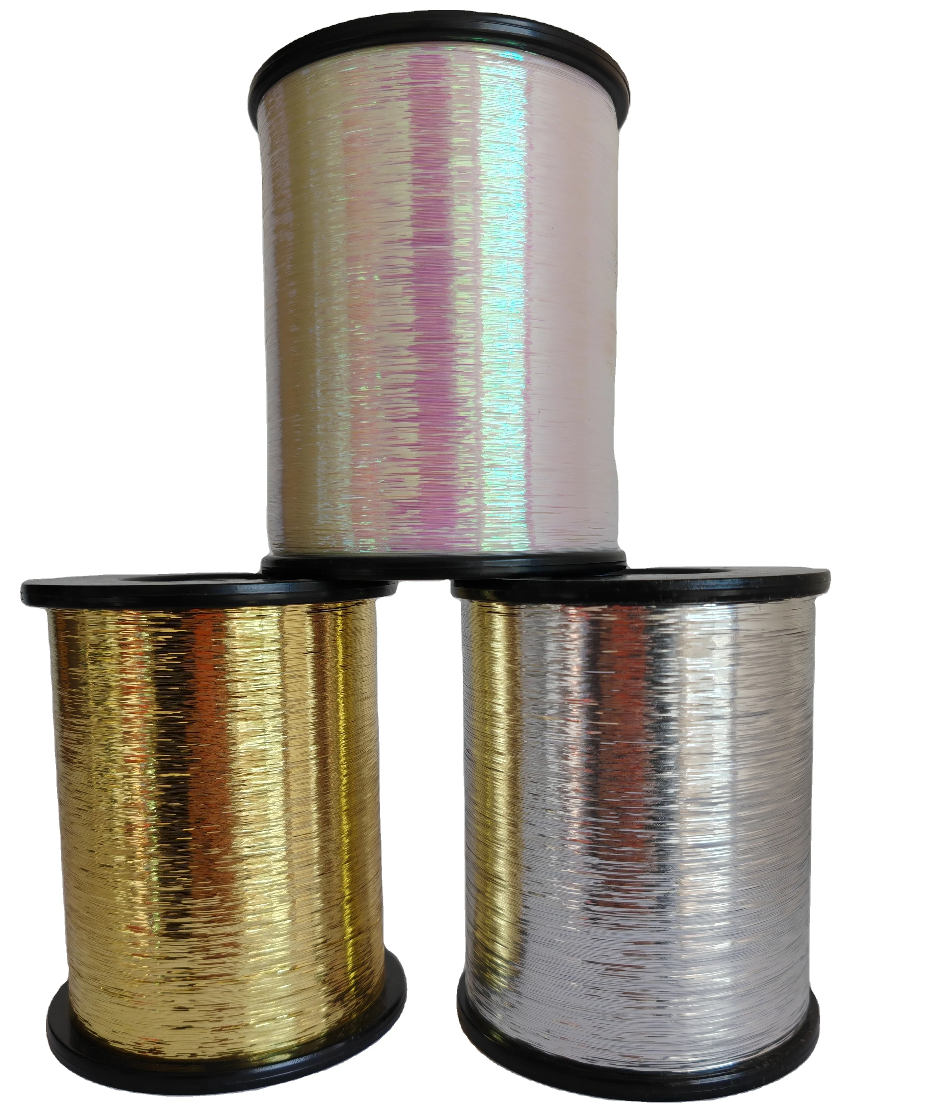 100% Polyester Thread Gold And Silver M-Type Metallic Yarn