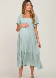 2022 wholesale maternity clothes button front breastfeeding dress for midi breastfeeding clothes