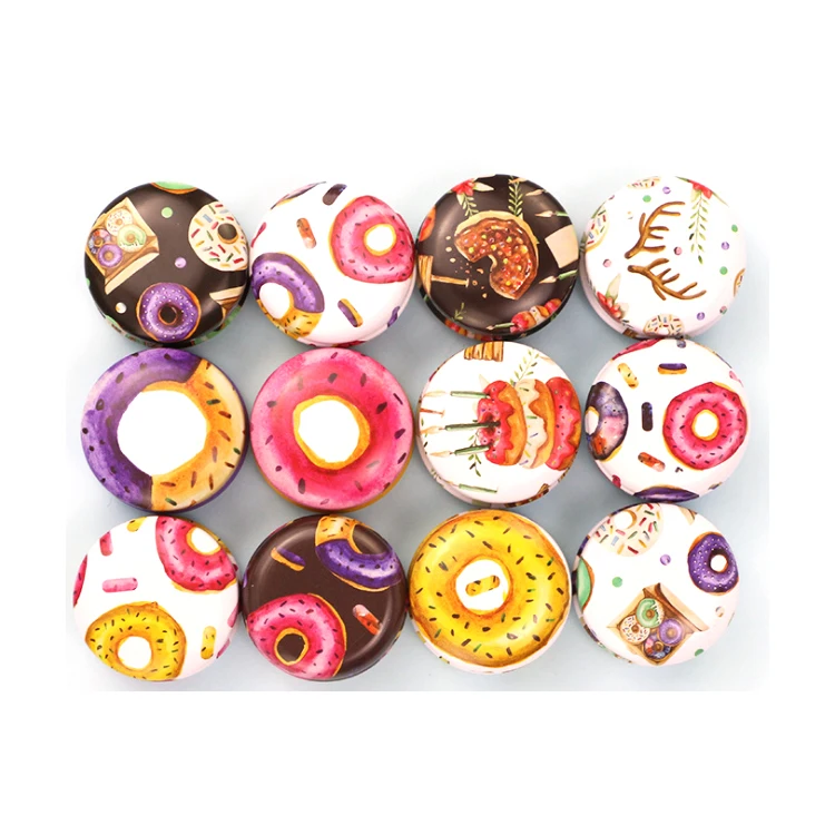 Hot Selling Tinplate Round Cosmetics Tin Box Mini Wax Tin Box/Colorful Macaroon Balm Tin Container