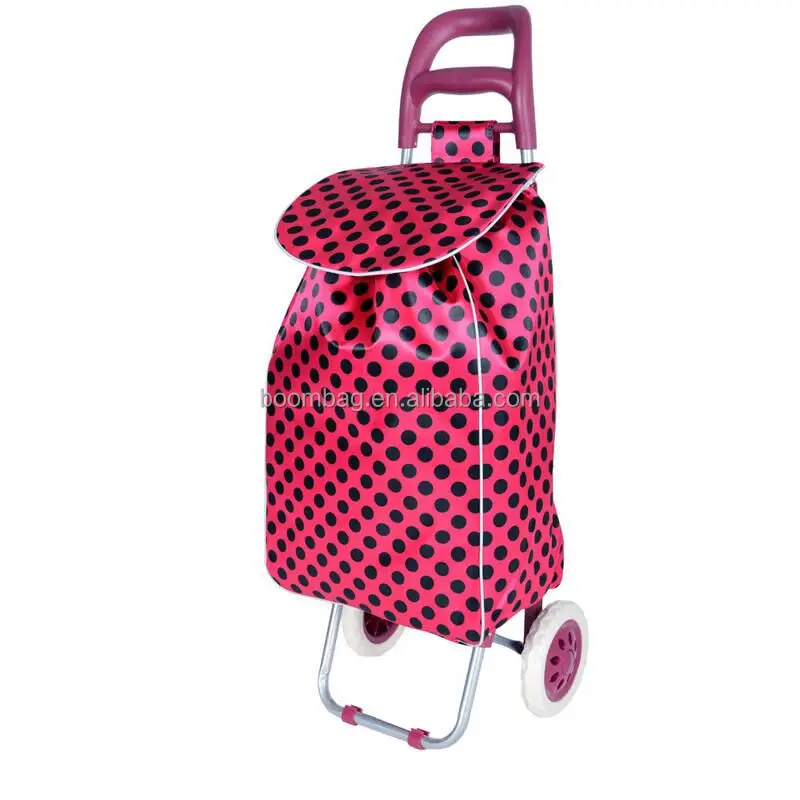 Folding Wheeled Shopping Trolley Festival Bag Strong Waterproof Lightweight Rolling Grocery Shopping Cart