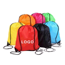 Drawstring Backpack Bags Bulk Back Pack Cinch Tote Sport Storage 210D Polyester Bag for Gym Traveling