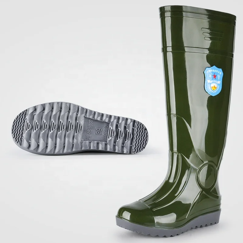 Горячая Распродажа, ПВХ дизайн, ваша собственная модная пластиковая обувь, блестящие длинные высокие водонепроницаемые сапоги от дождя для фермы