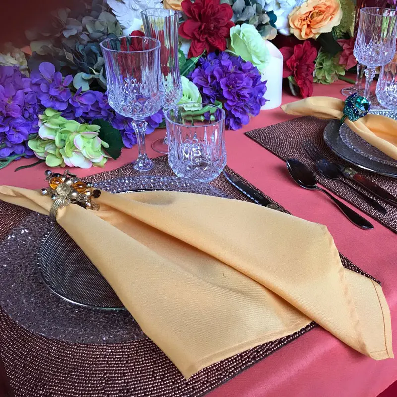 Cheap round Restaurant Banquet  red Table cloth for Wedding Party