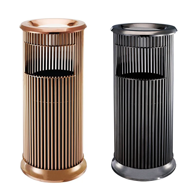 Indoor stainless steel innovative round waste container bin trash can