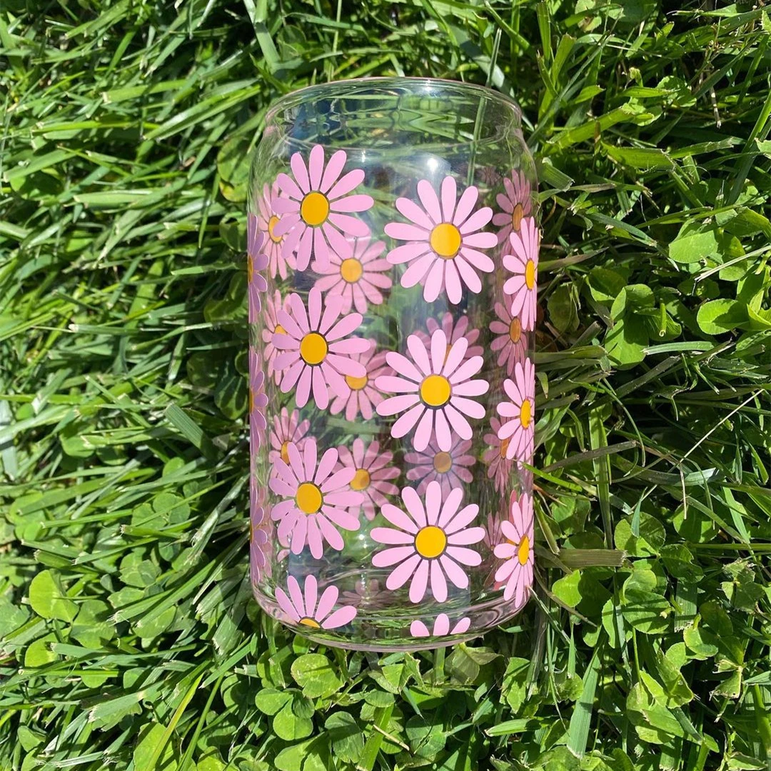 12oz 16oz 25oz heat press machine DIY blanks sublimation clear pint beer can glass tumbler with bamboo lid and straw