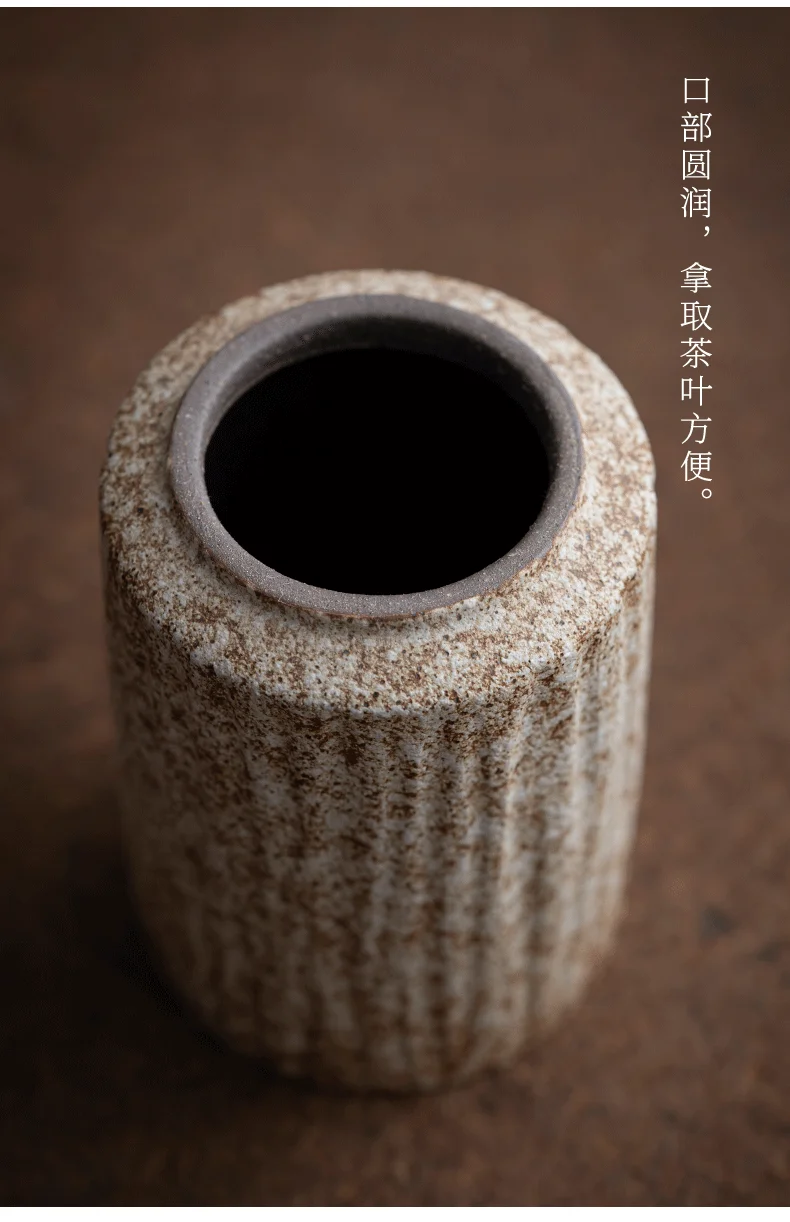 Mini 200ML Kiln Retro Stoneware Tea Canister Airtight Jar Home Candy Coffee Cookies Ceramic Storage Jar