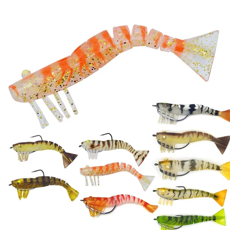Willfishing 120mm 17g Multi-section Lead-head Soft Shrimp Lures With VMC Hook Shrimp Fishing Lure