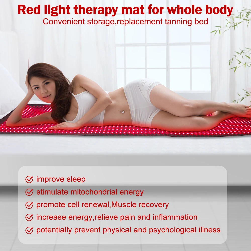 OEM ODM 1540pcs Large Near Infrared Light Therapy Device Blanket Belt 2 PULSING THERAPY LED red light therapy mat