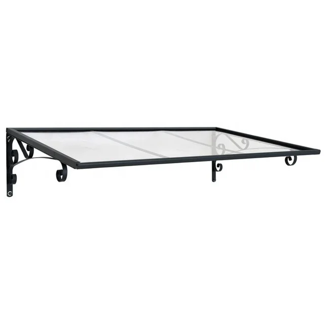 Classic gazebo outdoor door canopies clear window awning matel frame UV protect venus door awning shade