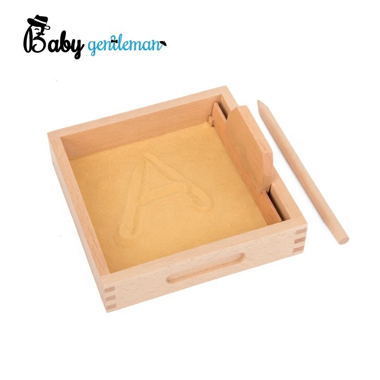 2023 Montessori Letter Formation Sand Tray with Wooden Pen Educational Toys Z10407B