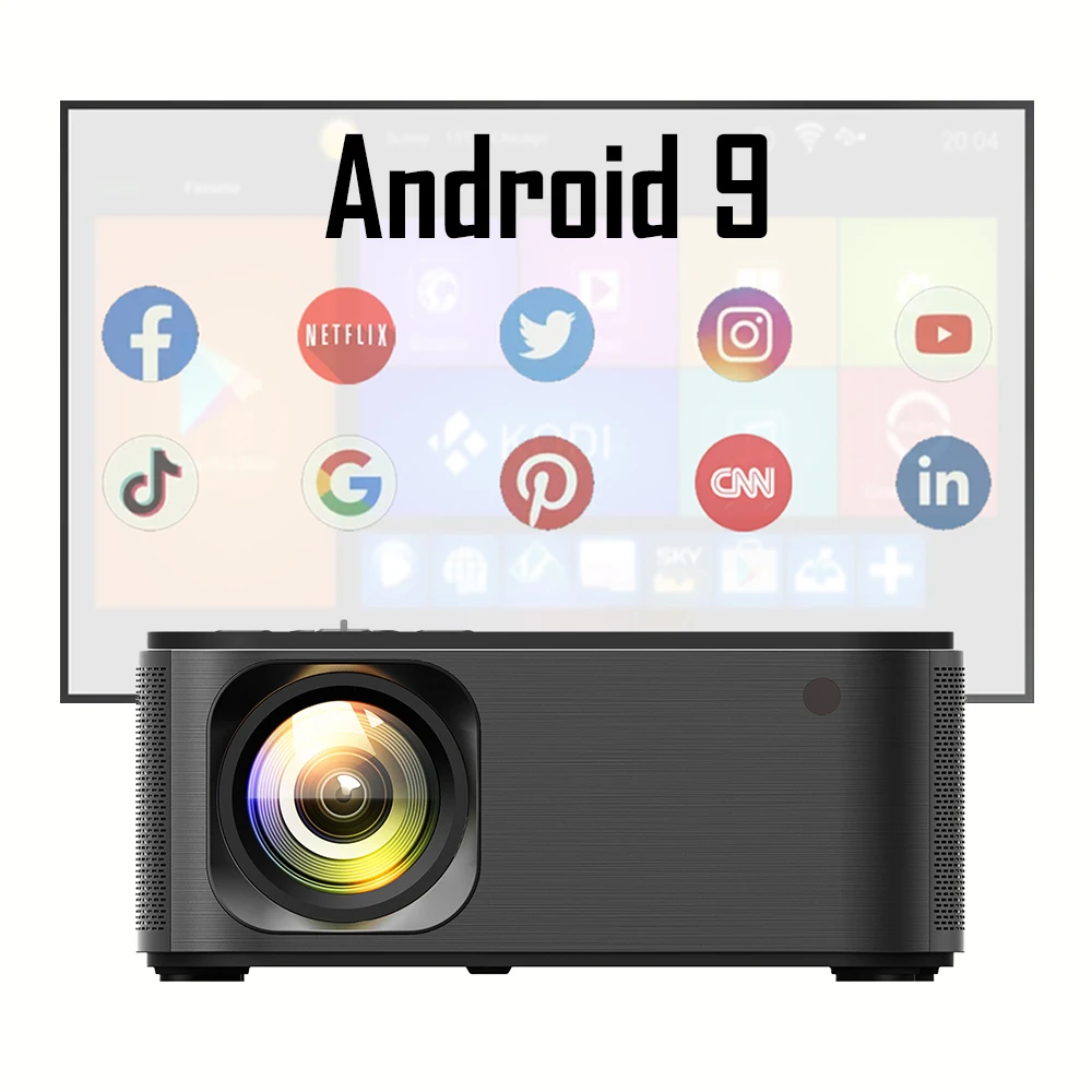 1080p Full hd android 9.0 short throw smart 300 ANSI lumens projecteur home theater 3D LED LCD wifi Cinema video 4K projector