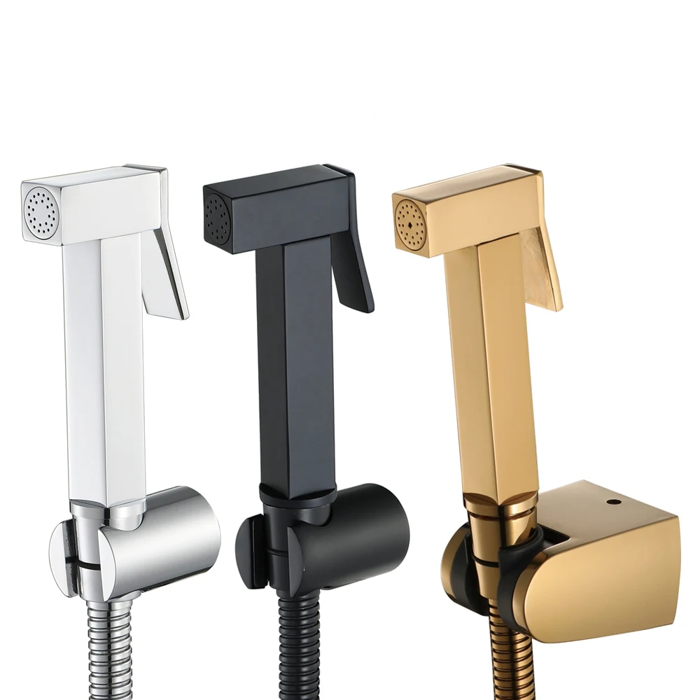 Brass Hand Held Portable Bathroom Bidet Toilet Sprayer Handheld Set With T-valve for