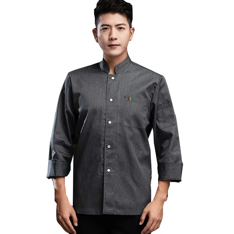 Wholesales Hotel Chef Jacket Uniform Restaurant Waiter Uniform For Men Long Sleeve