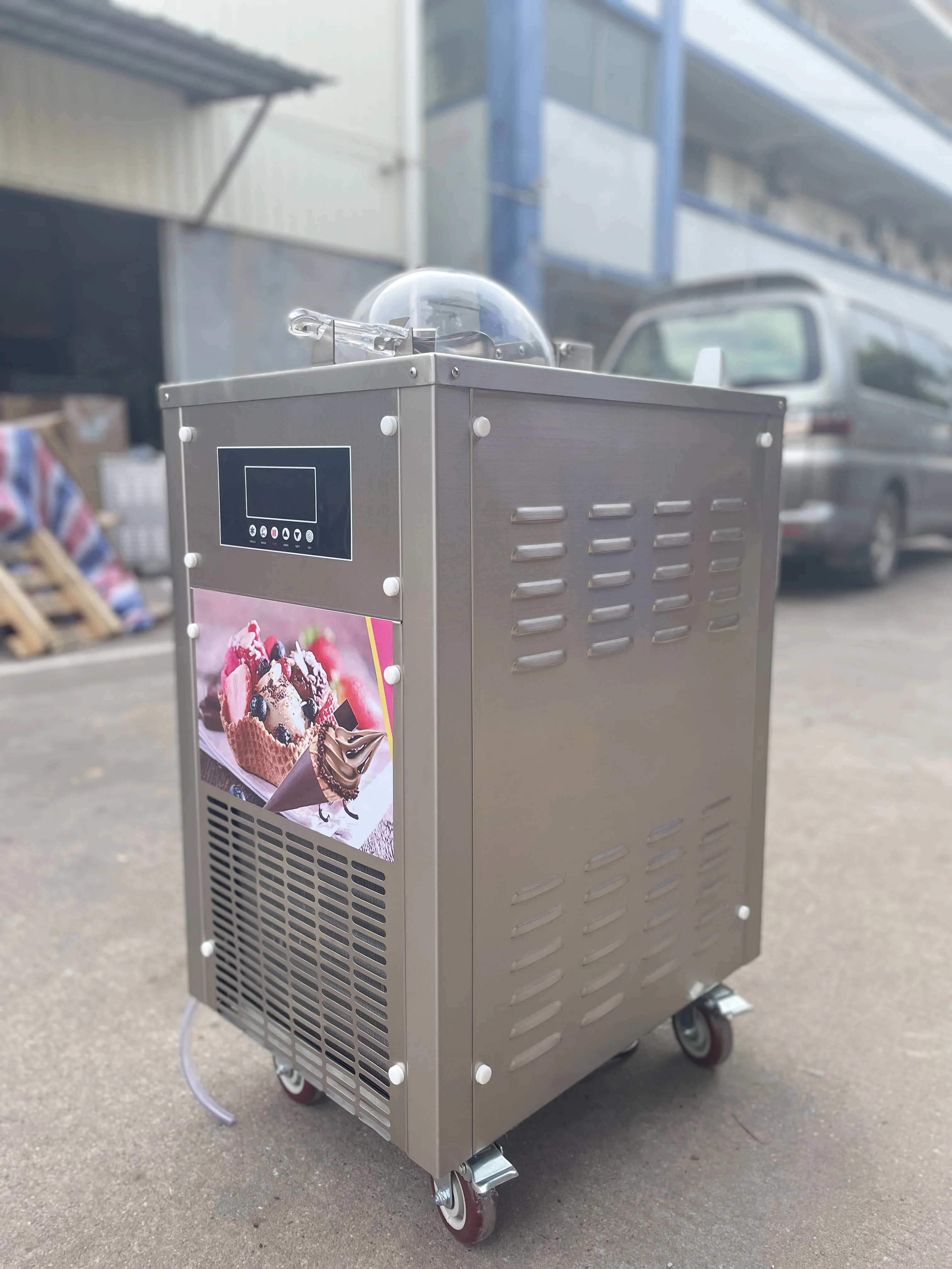 Double Cylinder Vertical Real Fruit Ice Cream Batch Freezer