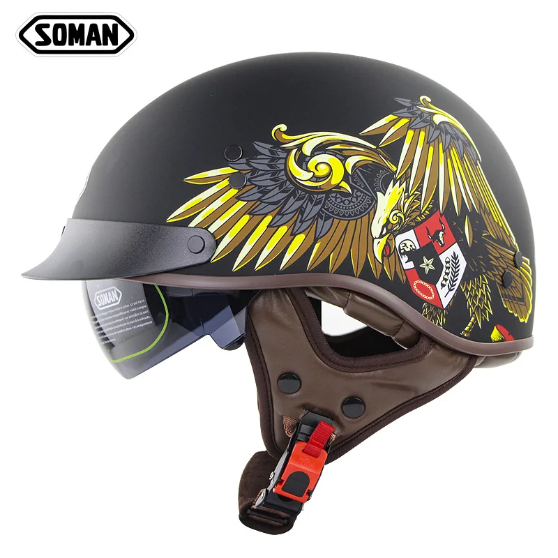 High quality Motorcycle Helmet Casco Moto Summer Retro Motocross Riding Helmet Vintage Scooter Motorbike Half Helmet