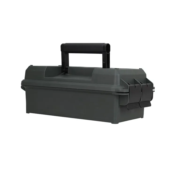 Small Hard Plastic Ammo can Rugged Storage Ammo Case Box with handle