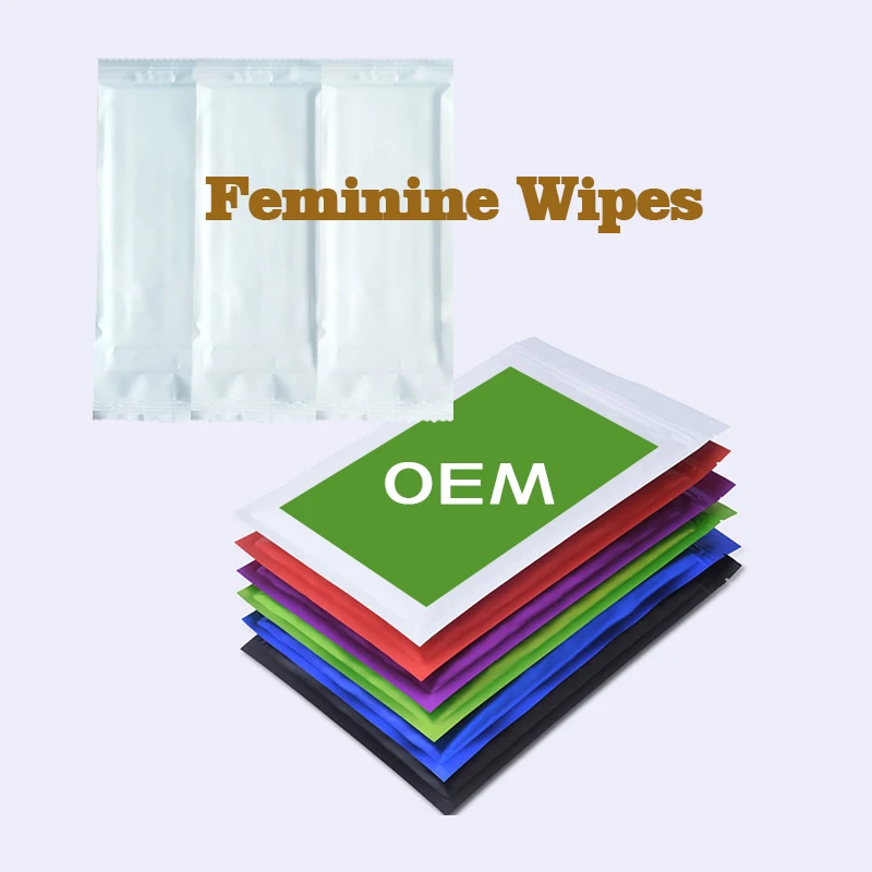 
Private label individual wrapped feminine hygiene wipes 100% biodegradable flushable wipes 