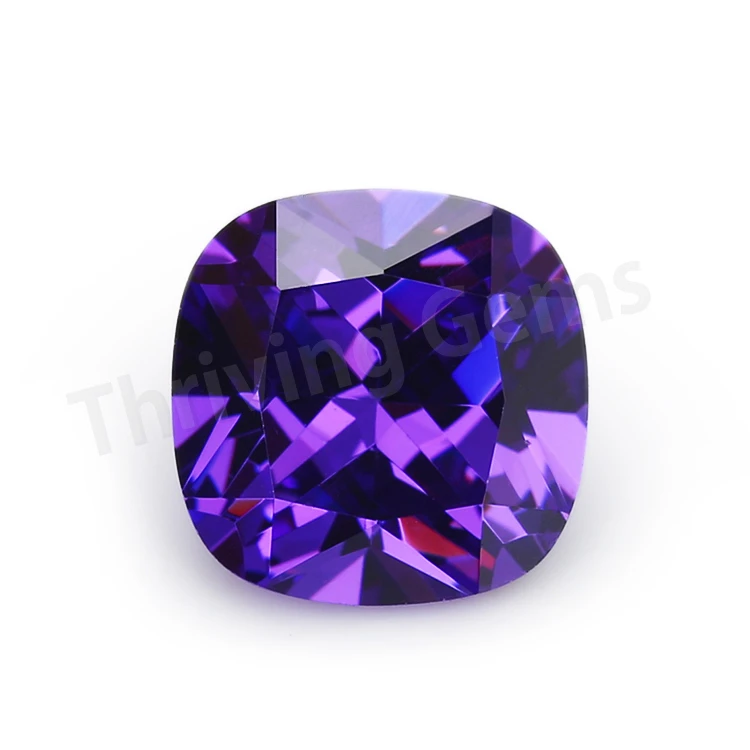 Wholesale China suppliers Wuzhou gems synthetic CZ Stones amethyst Pink Peridot cushion shape loose cubic zirconia stones