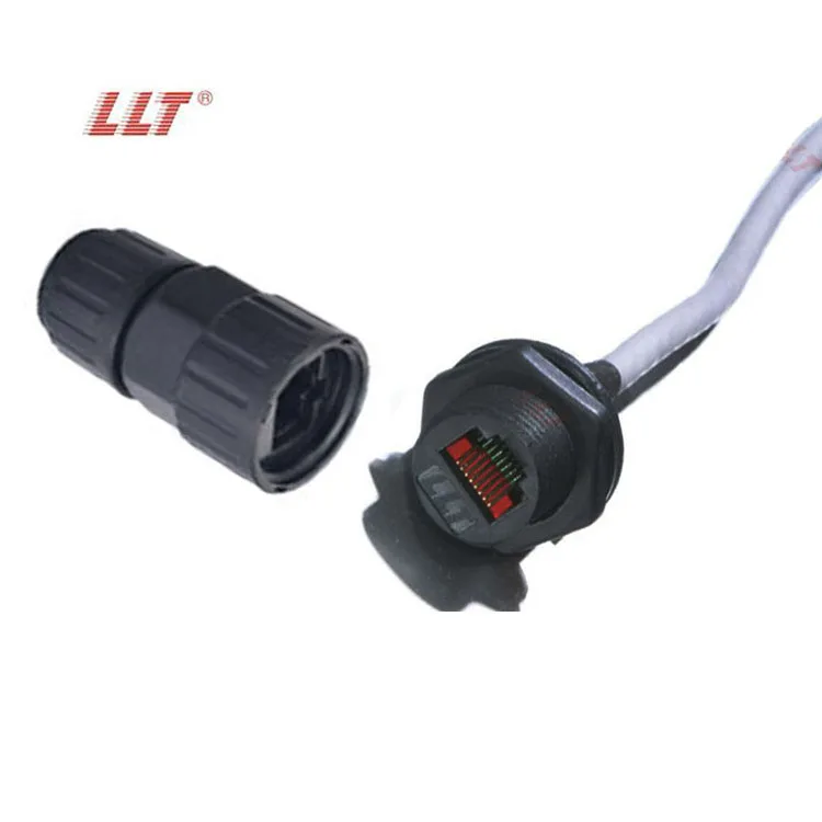 LLT M19 Outdoor LAN Cable Waterproof IP65 Industrial Car Ethernet RJ45 Connector CAT5 Signal Adapter Plug Socket