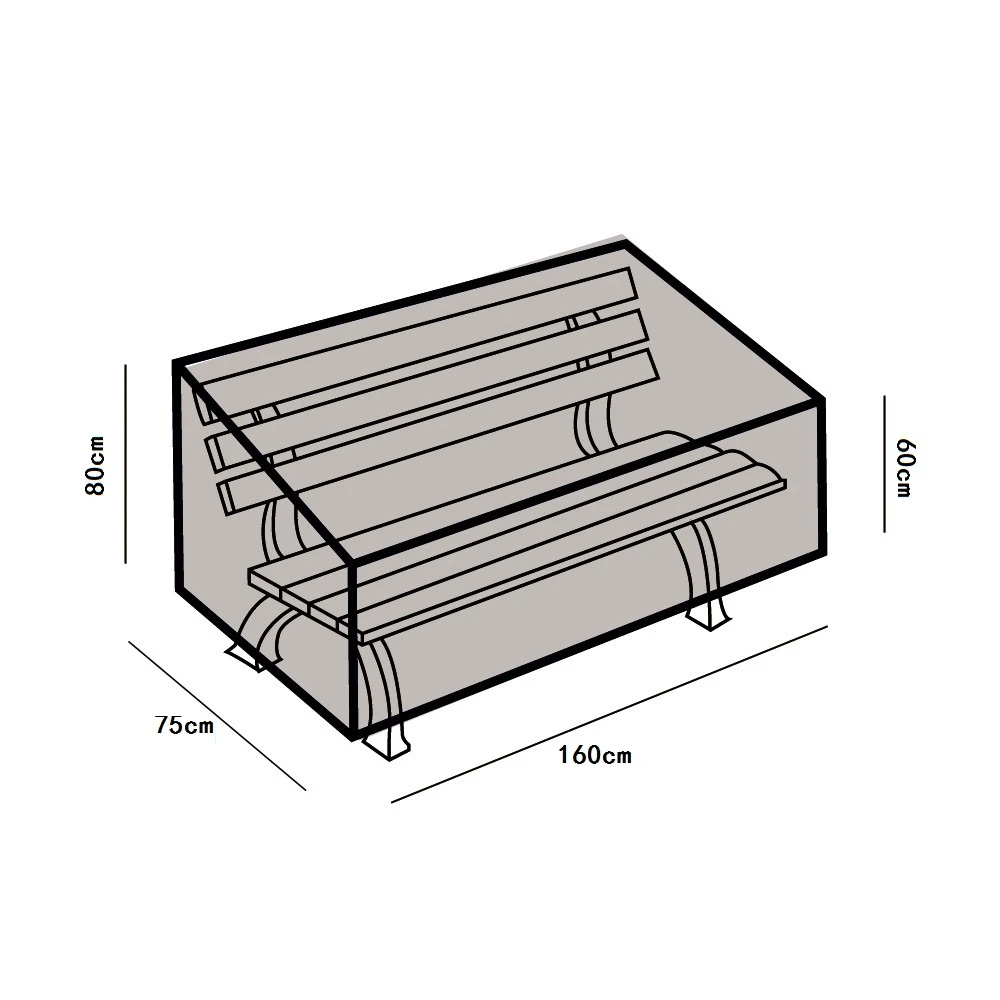 Durable material UV protected polyester waterproof patio 3 chair/ bench cover