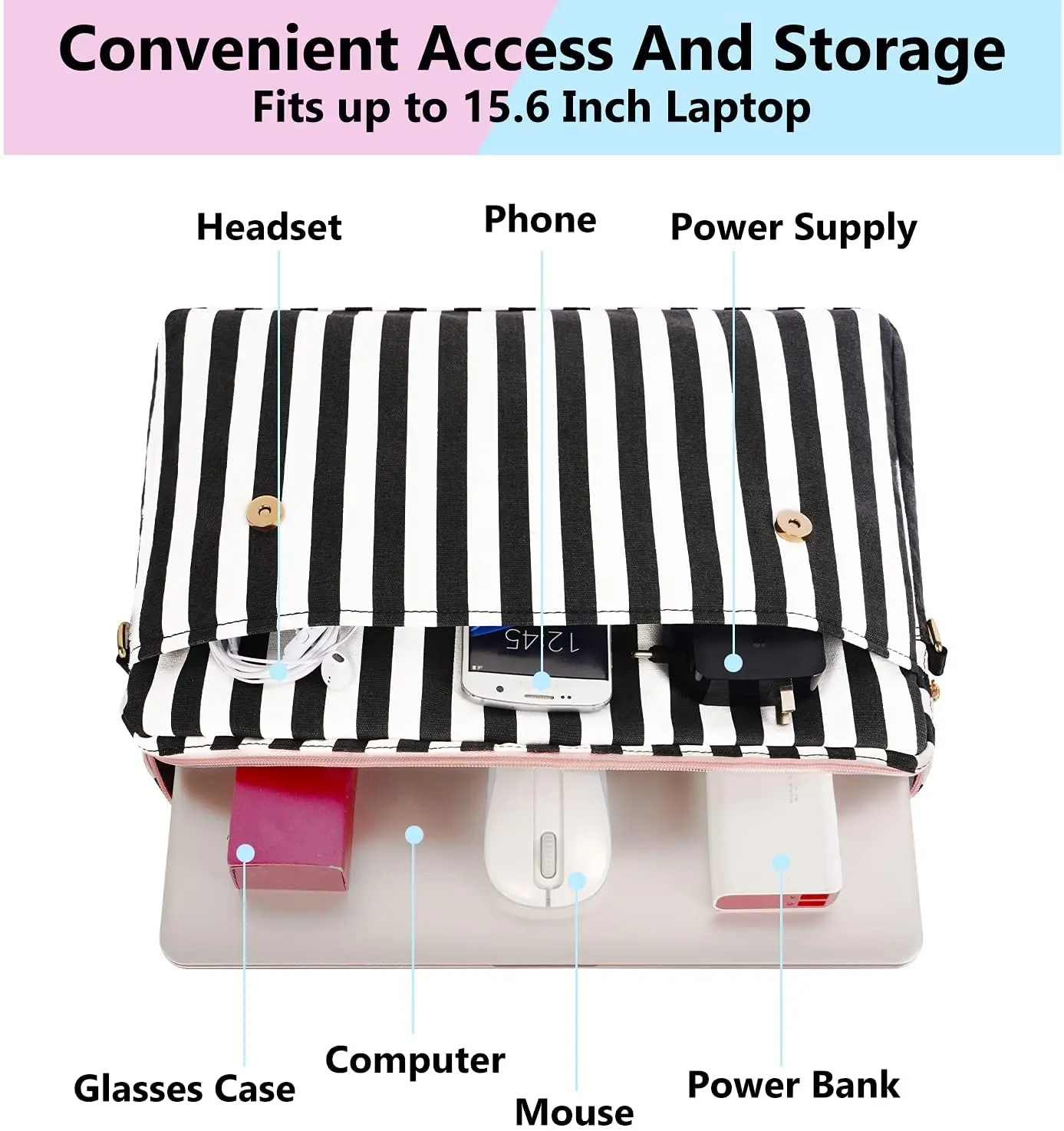 Classic Design Women Laptop Bag 15.6 inch Briefcase Waterproof Shoulder Messenger working Bag for ladies and girls