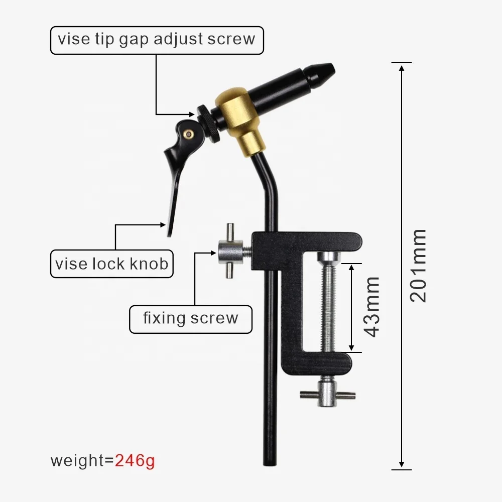 Fly Tying Vise Strengthened Hard Jaws 360 degree Rotation Precision Fly Lure Jig Hook Tying Tools