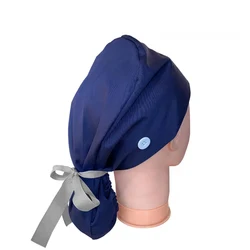 100%cotton medical surgical cap nurse hair care  scrub cap beauty salon nursing cap with button scrub hats