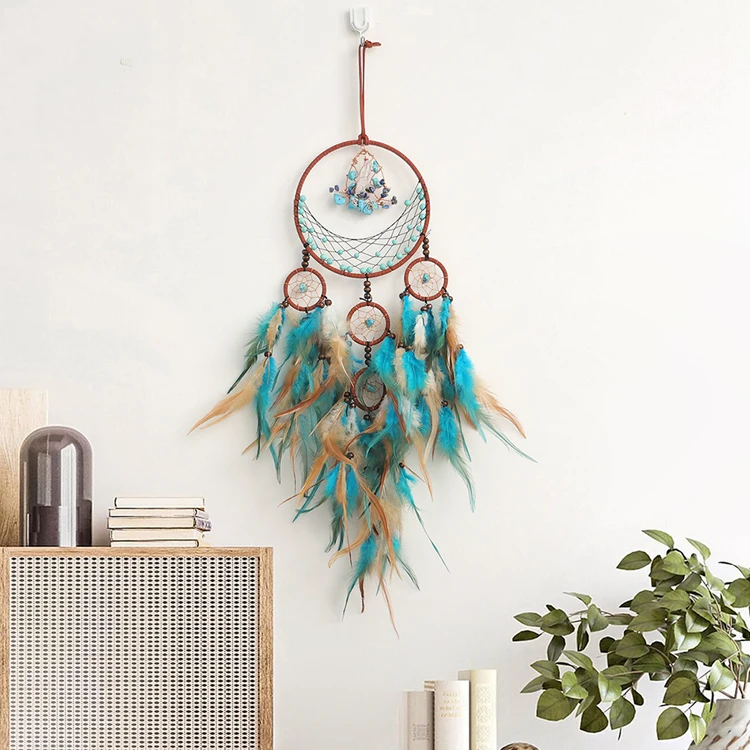 High Quality Factory Sale Round Feathers Dream Catcher Crystal Jewelry Chinese Dream Catcher