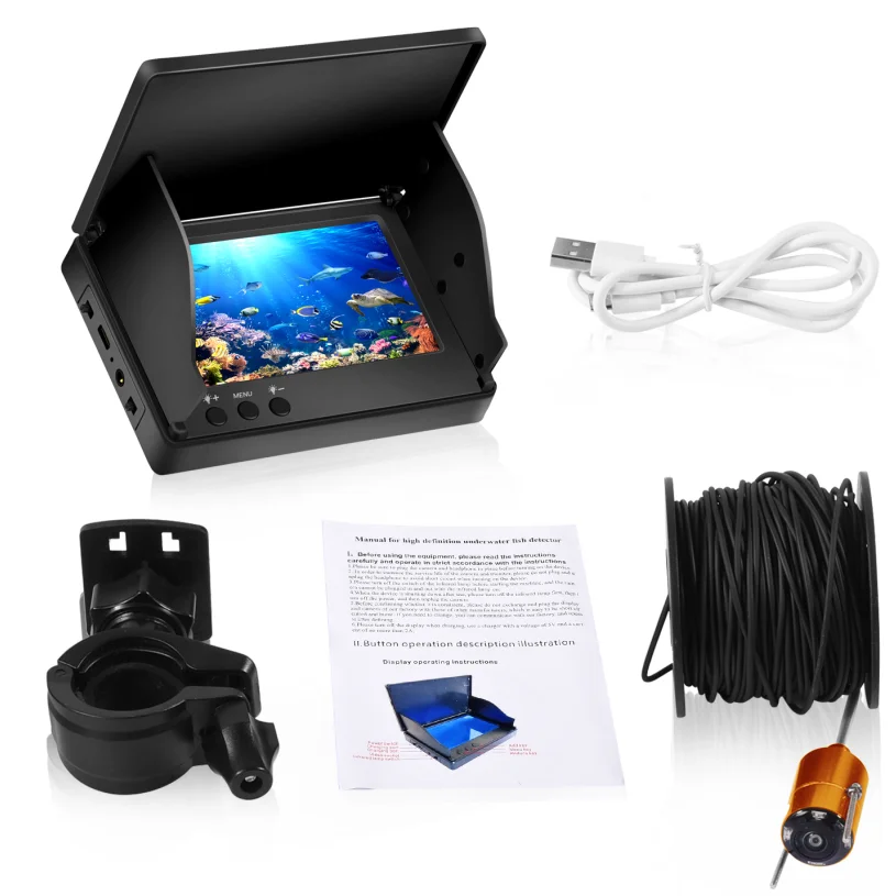 4.3 Inch Underwater Video Fish Finder Fishing Camera 30M 1000TVL 195 HD Wide-Angle Infrared Night Vision For Ice/Sea fishing