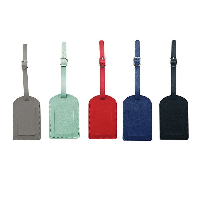 Print Gold LOGO Luggage Tags Wedding Favor Commonly Suitcase Label PU Leather Custom Design Bulk Luggage Tags