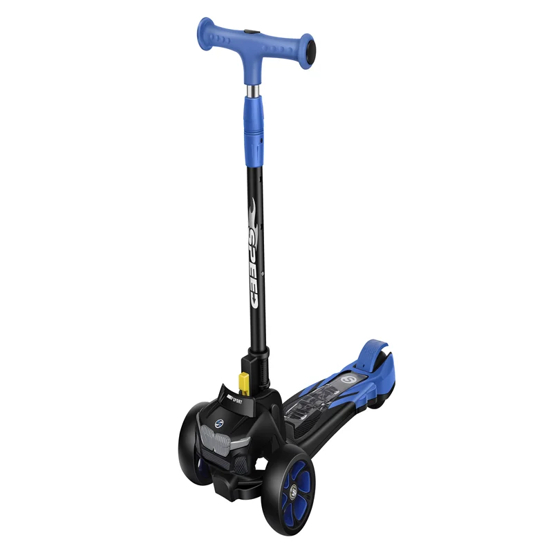 New Style 2-in-1 Kick Scooter Kids 6-8 Years Foldable Steel Three-Wheeled Scooter Music Flash Wheel Outdoor Use PU Wheel