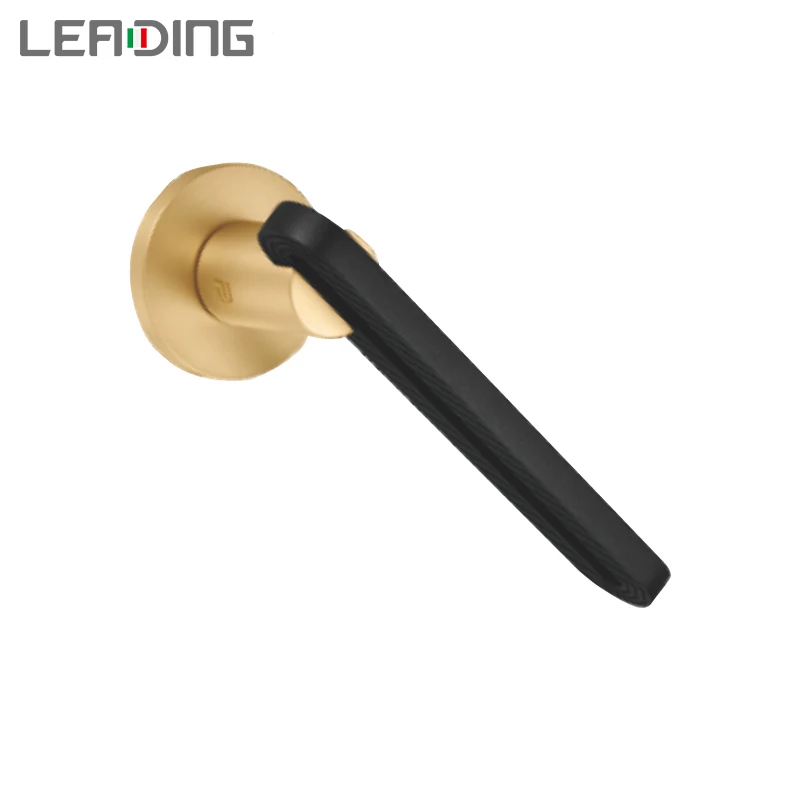 Black Door Handle For Room And Hotel Interior Gold Door Handle Zinc Modern Wooden Door Lever Handle Luxury